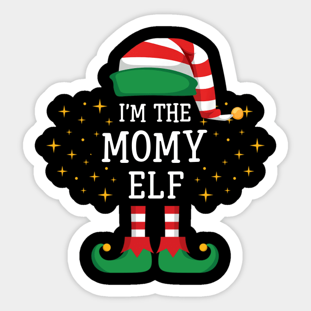 I'm The Momy Elf Matching Family Christmas Pajama Sticker by Damsin